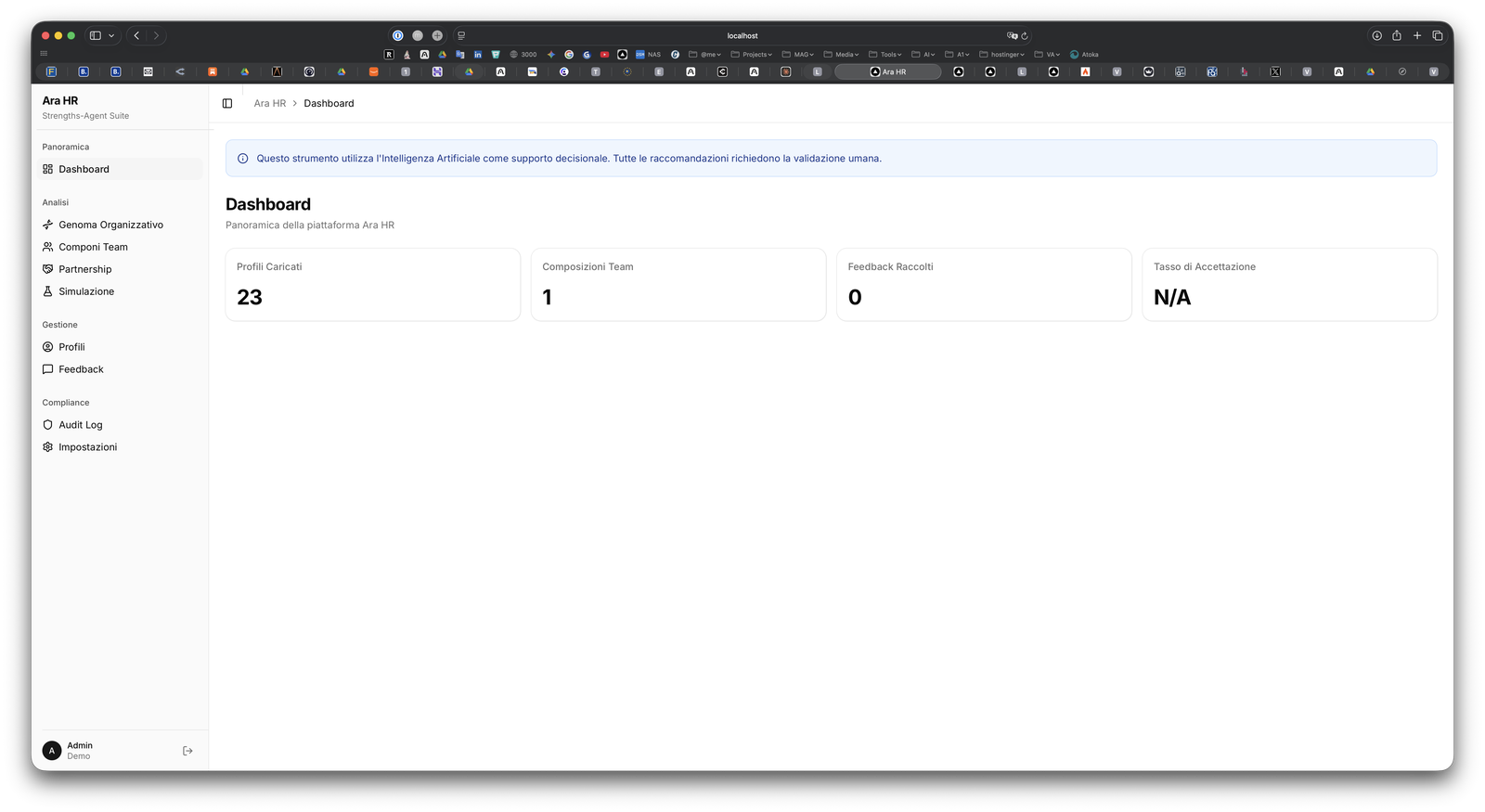 Ara HR: screen 1